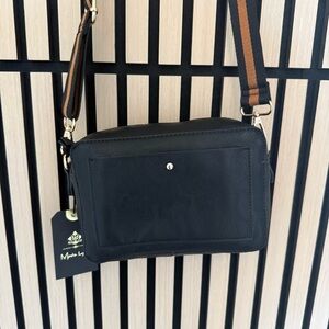 Vici Black Leather Crossbody Bag